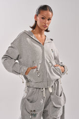 GET WITH IT ZIP UP SWEATSHIRT