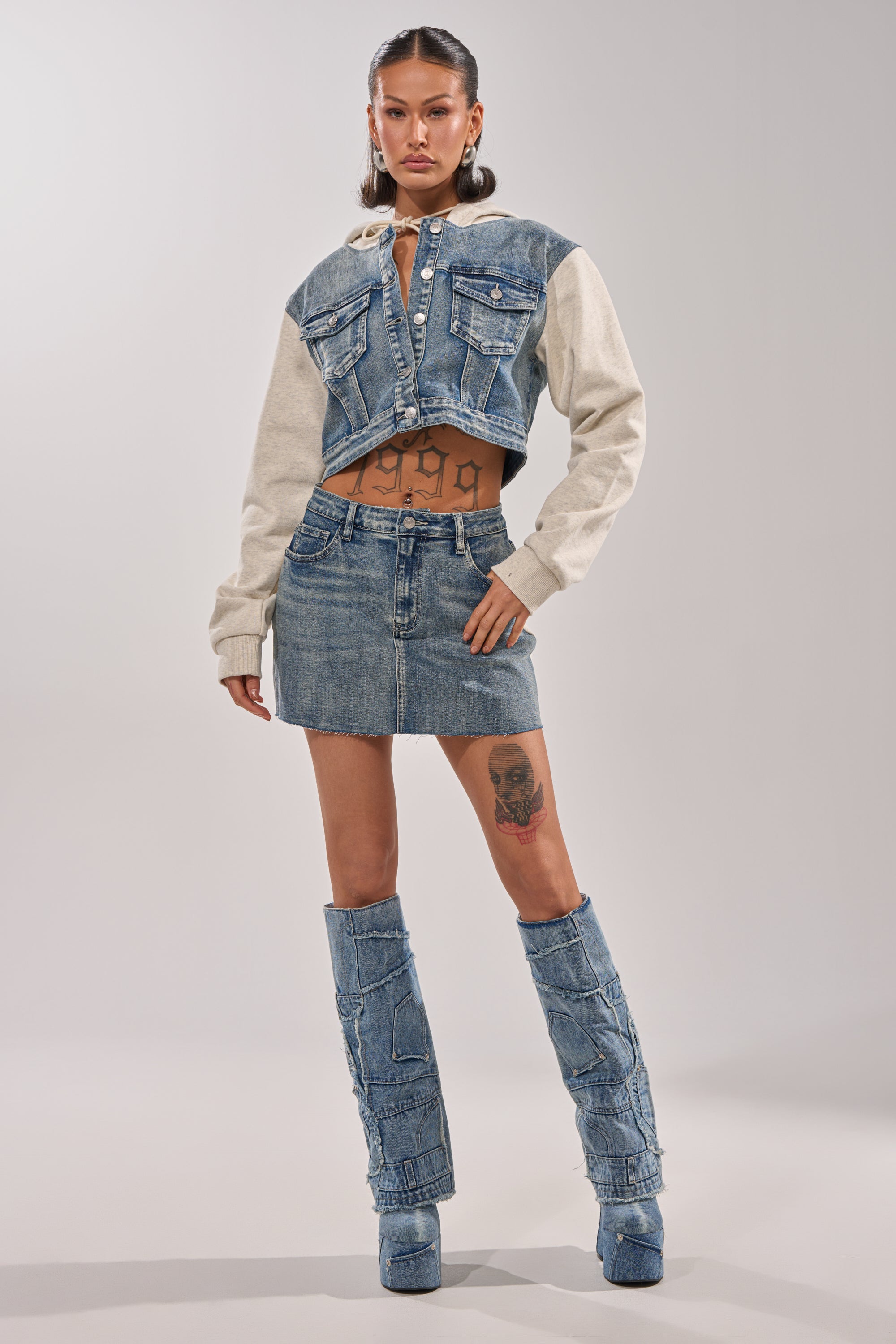 AFTER HOURS DENIM MINI SKIRT