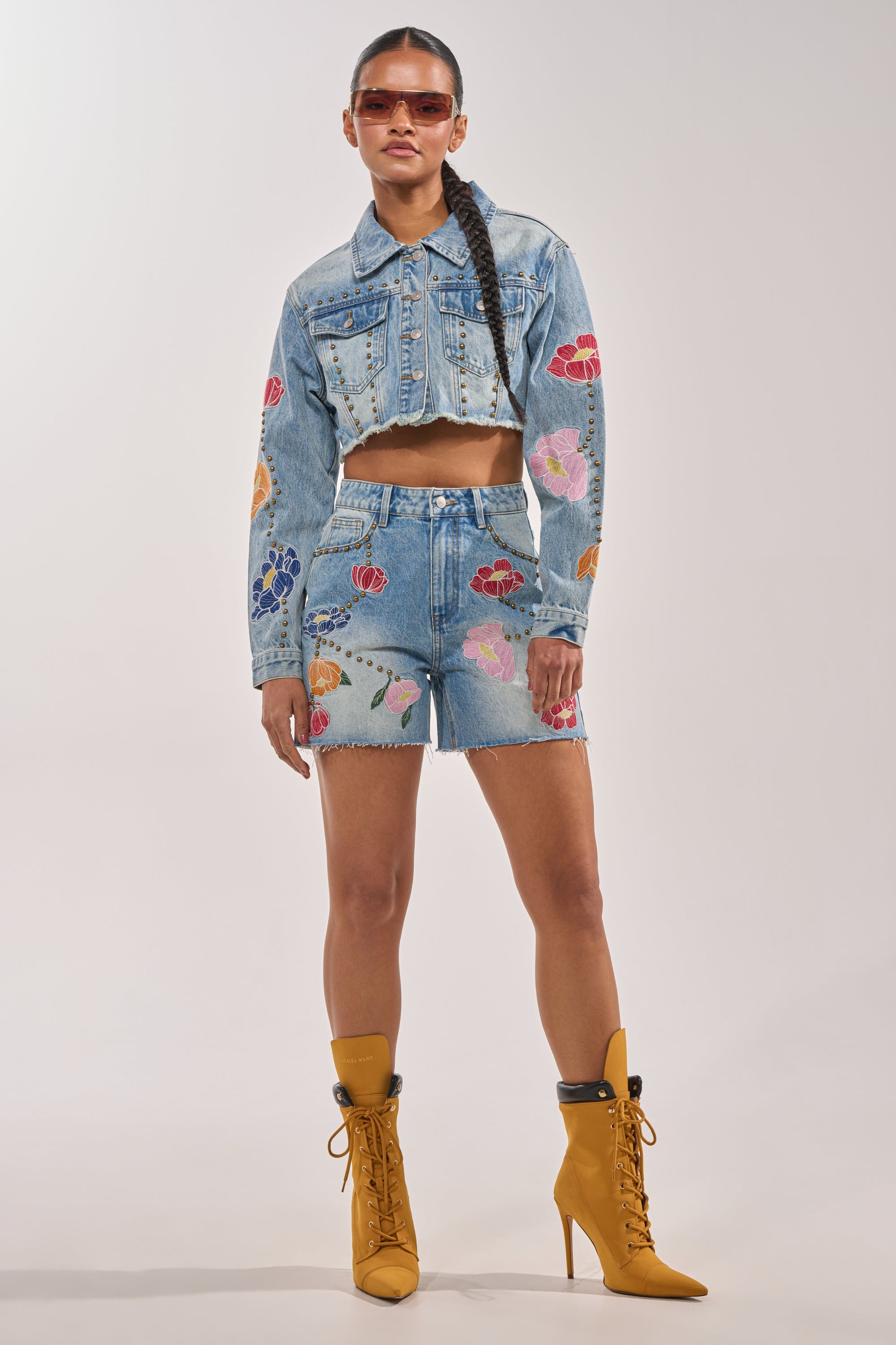 LOTTIE EMBROIDERED DENIM JACKET