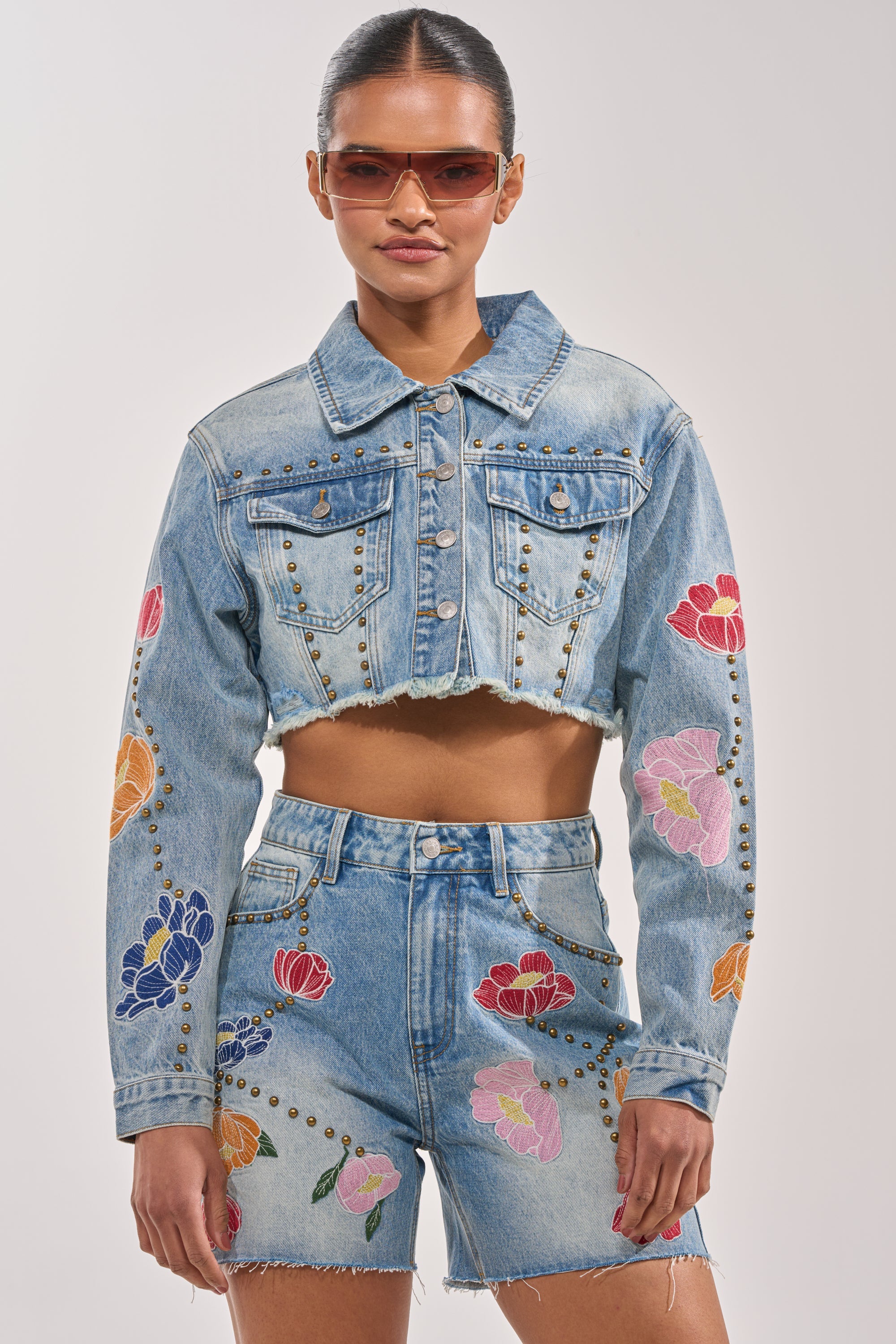 LOTTIE EMBROIDERED DENIM JACKET