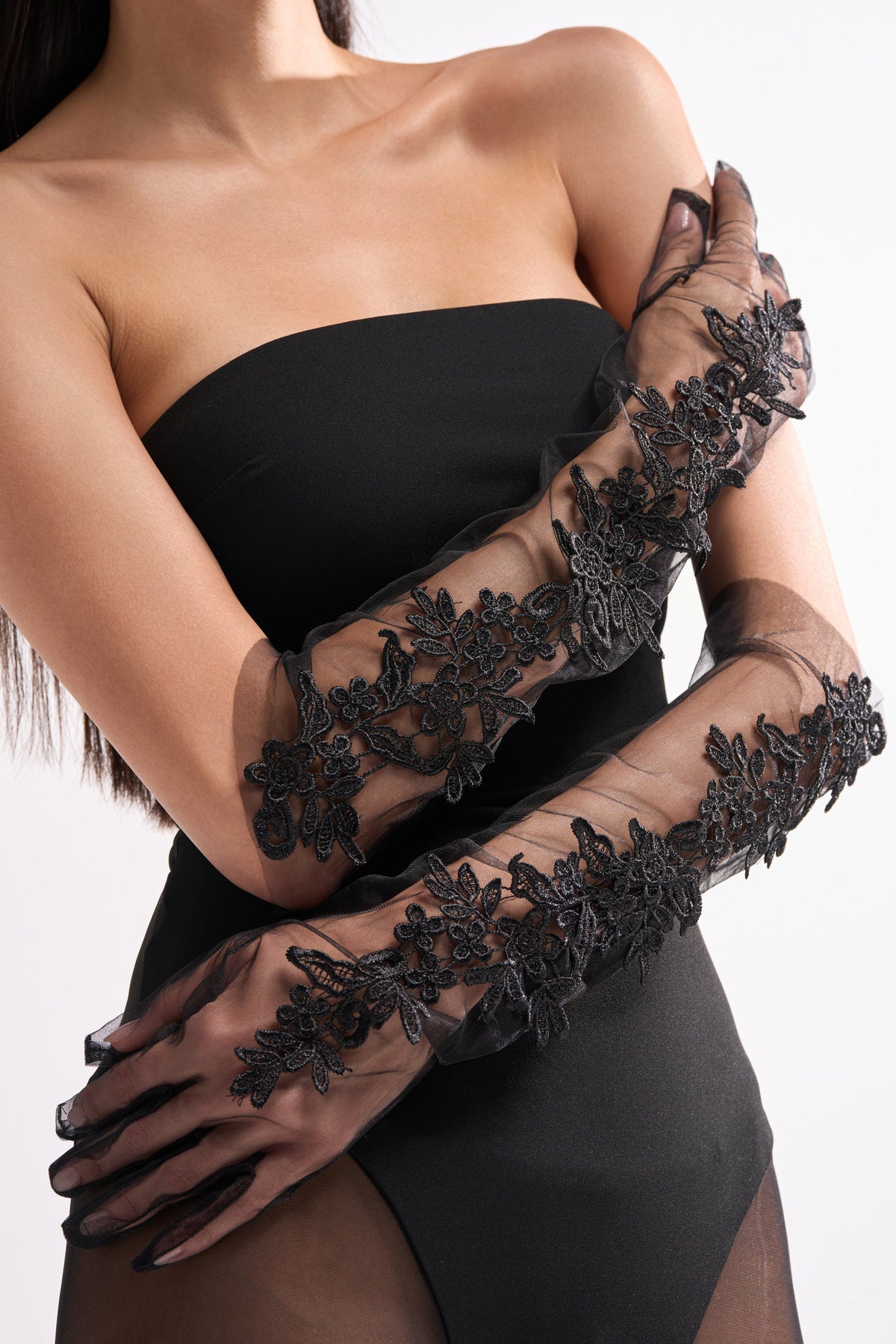 FLORA MESH GLOVE IN BLACK