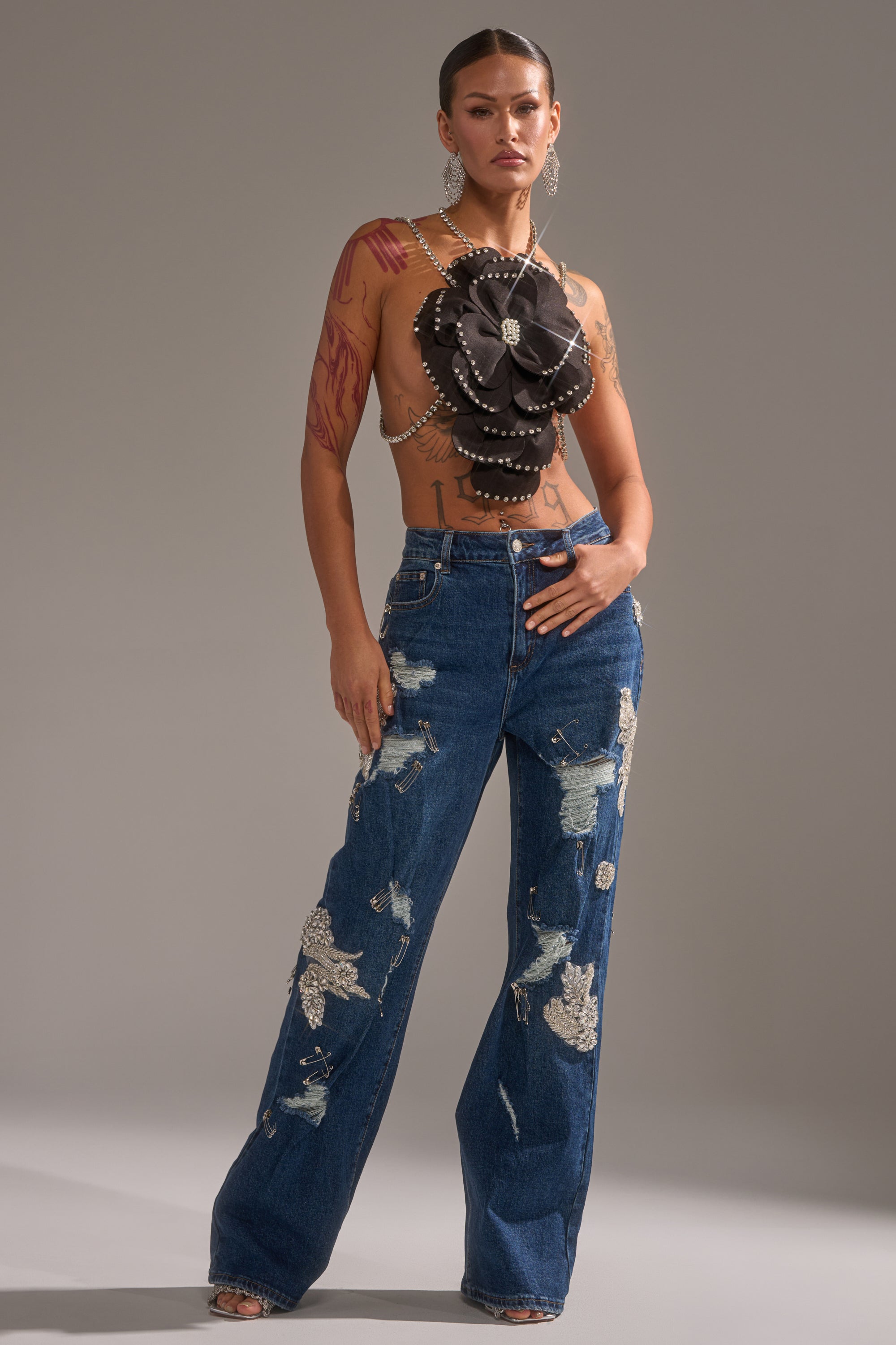LETS GO BABY DISTRESSED DENIM
