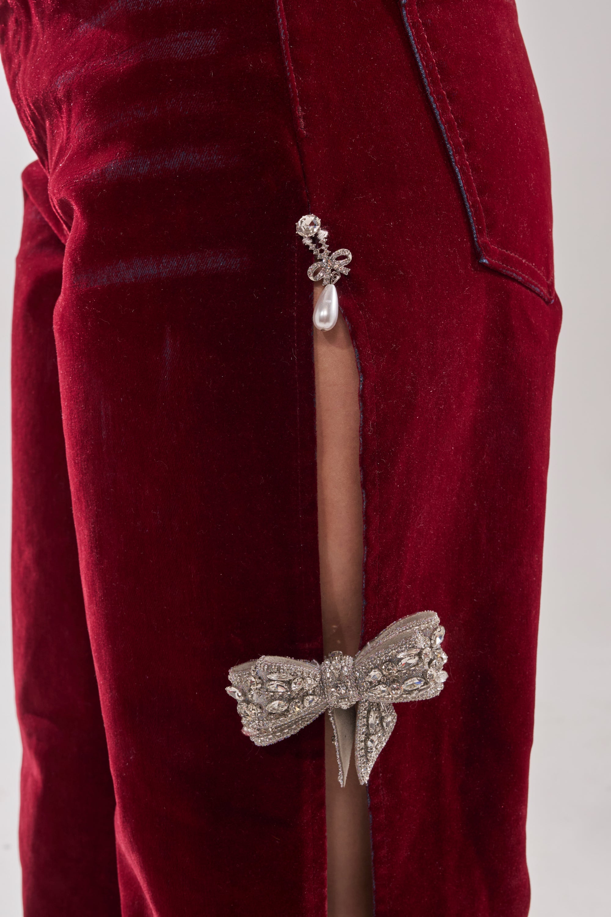 COVERED IN DIAMONDS RELAXED VELVET DENIM