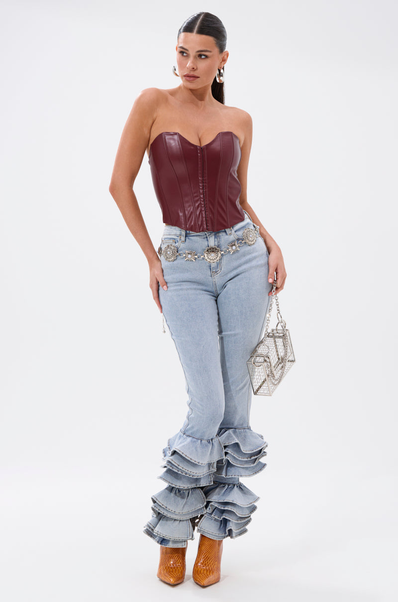 NOT ENOUGH RUFFLE DENIM