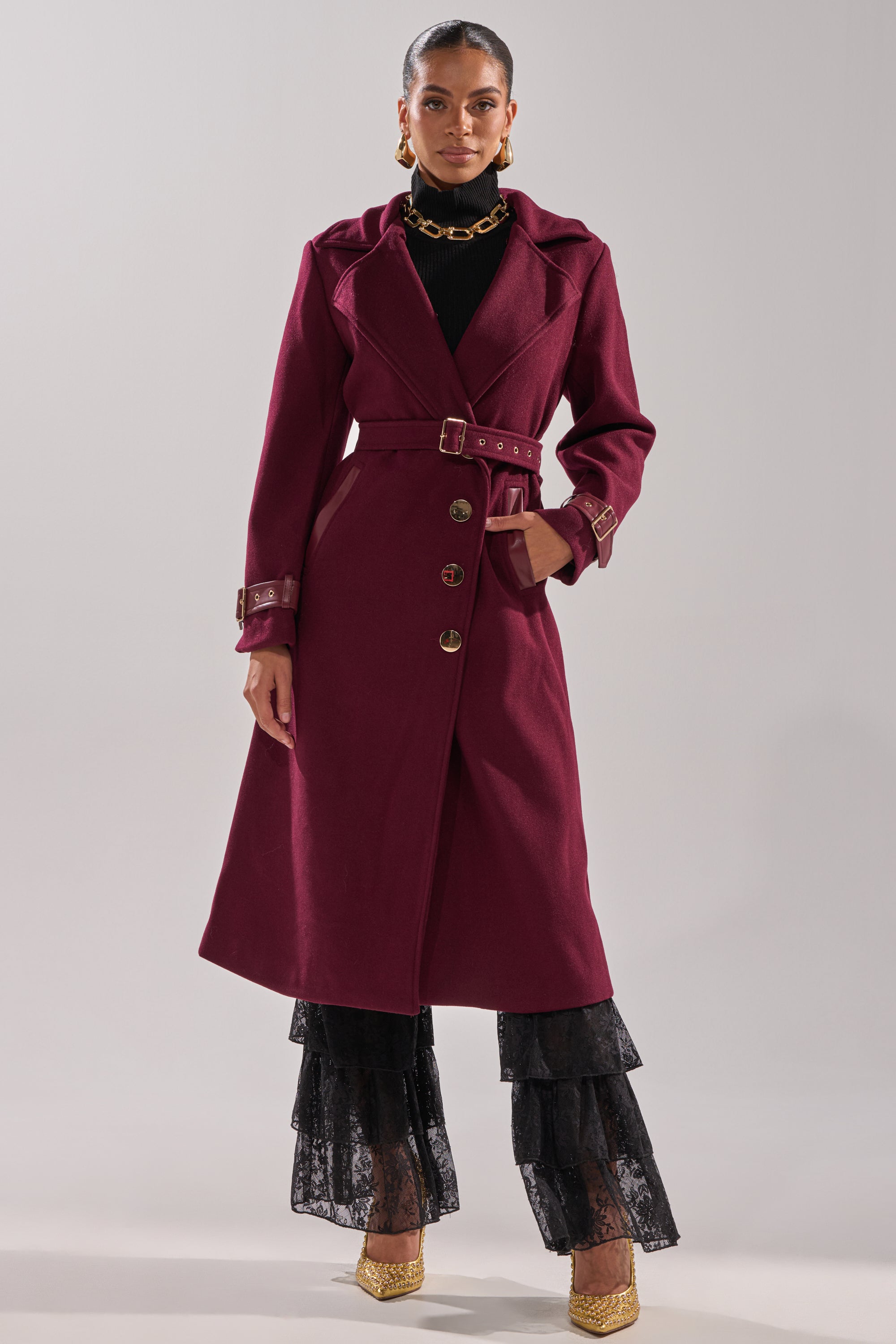 CATALINA FUR COLLAR TRENCH
