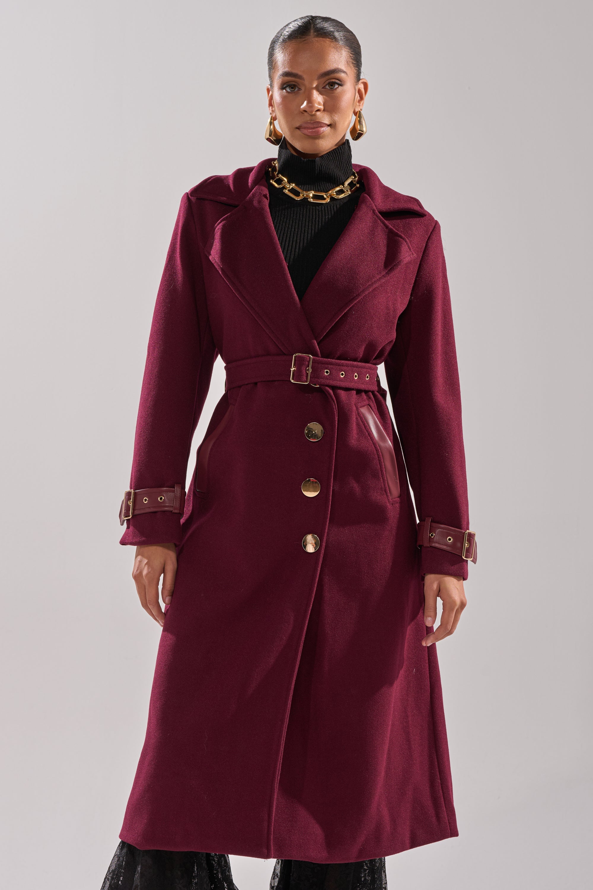 CATALINA FUR COLLAR TRENCH