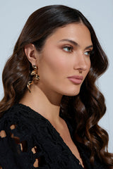 GOLD SQUIGGLES DANGLE EARRING