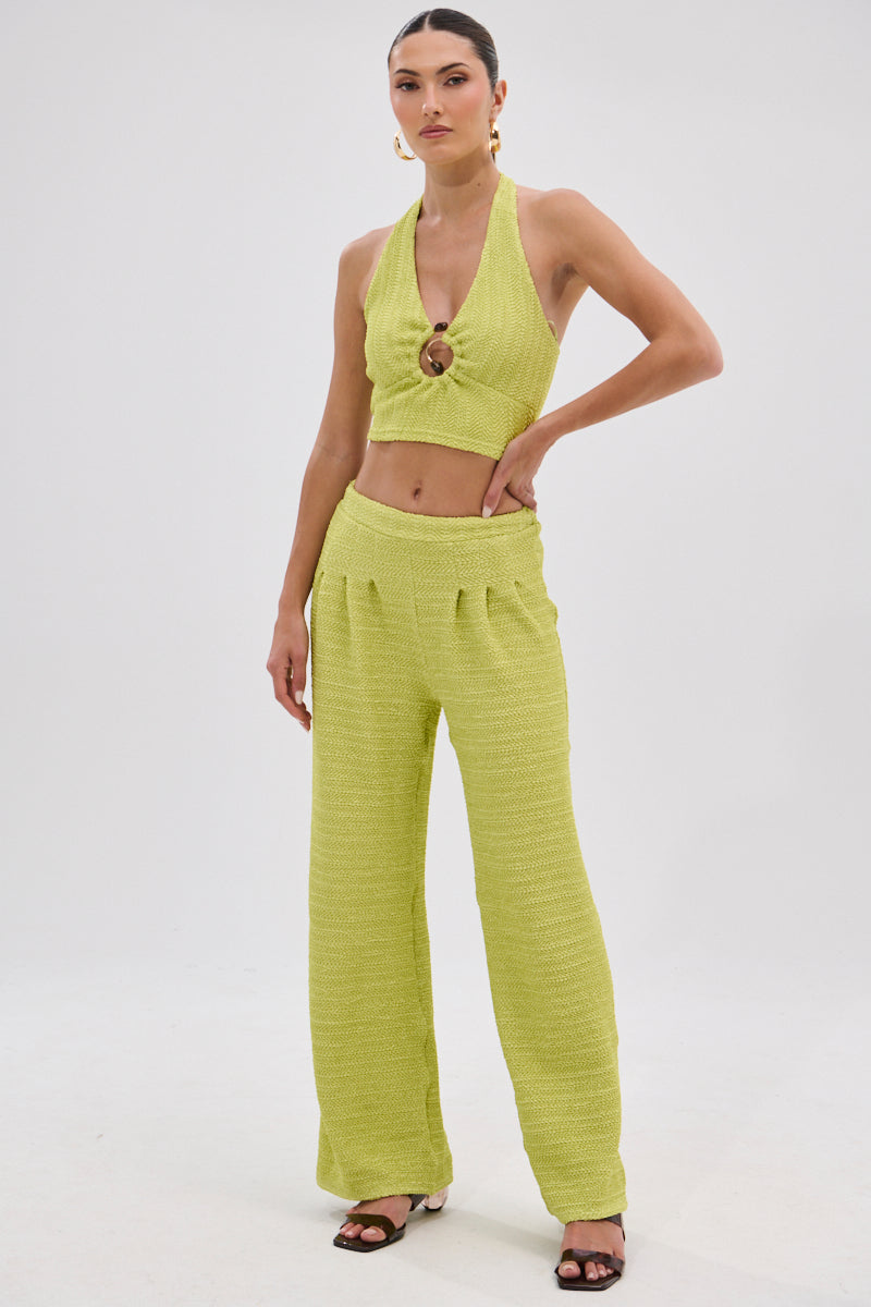 HOLLYWOOD SLINKY TEXTURED BRALETTE IN GREEN