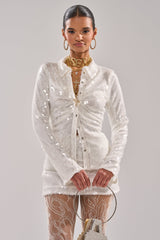 YOU AND ME BABY SEQUIN BUTTON DOWN