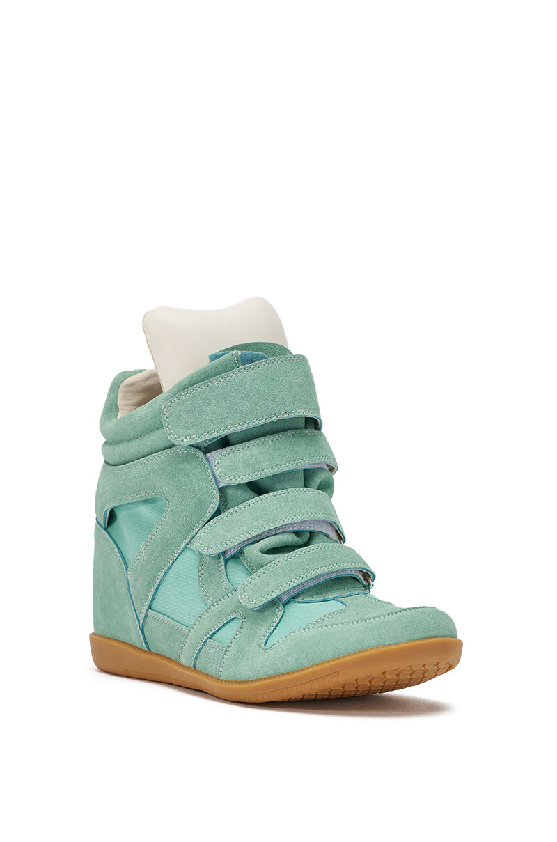 AZALEA WANG BRYANT TEAL WEDGE SNEAKER