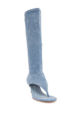 AZALEA WANG CECILE LIGHT BLUE FAUX SUEDE SANDAL