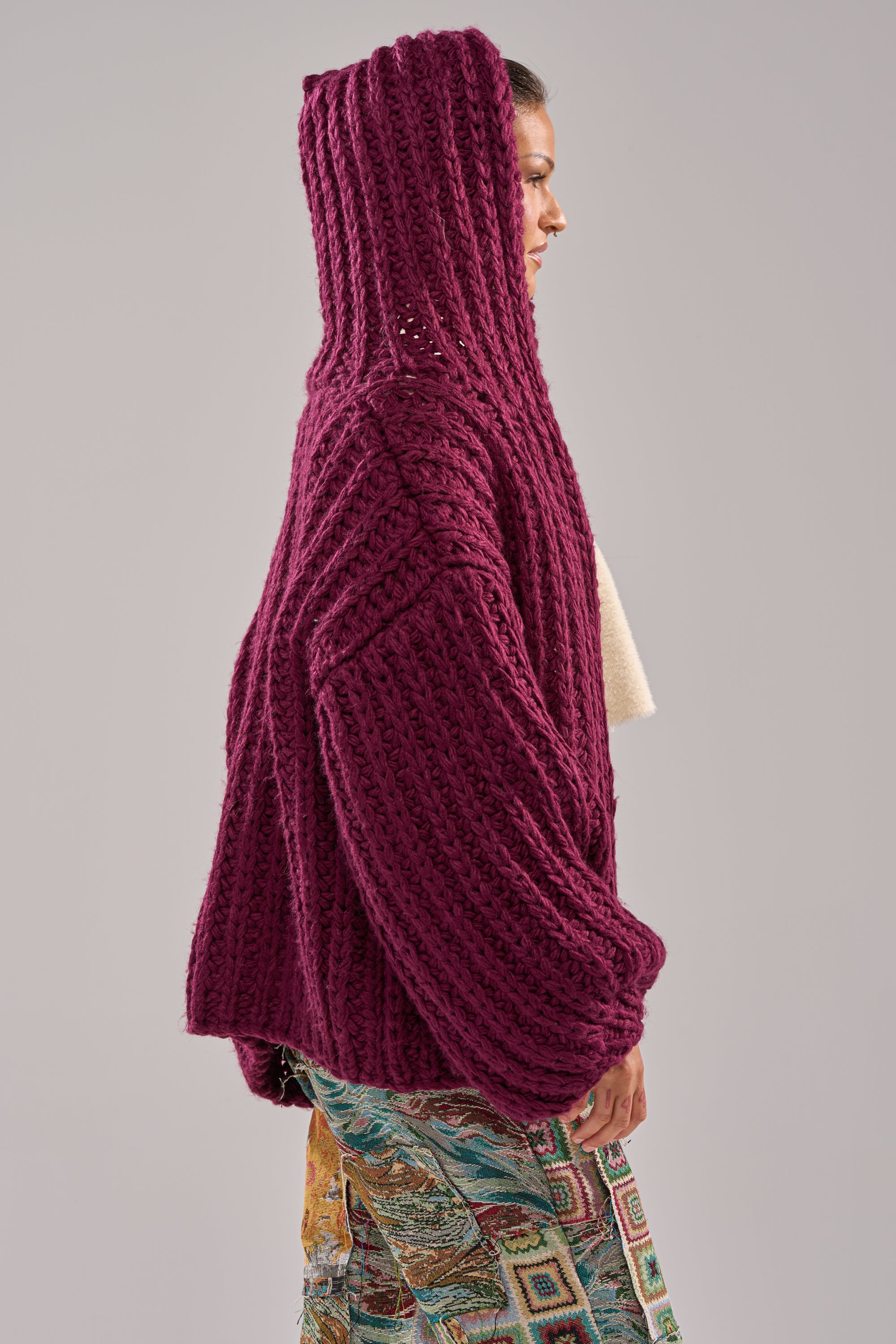 COZY CROCHET HOODED CARDIGAN