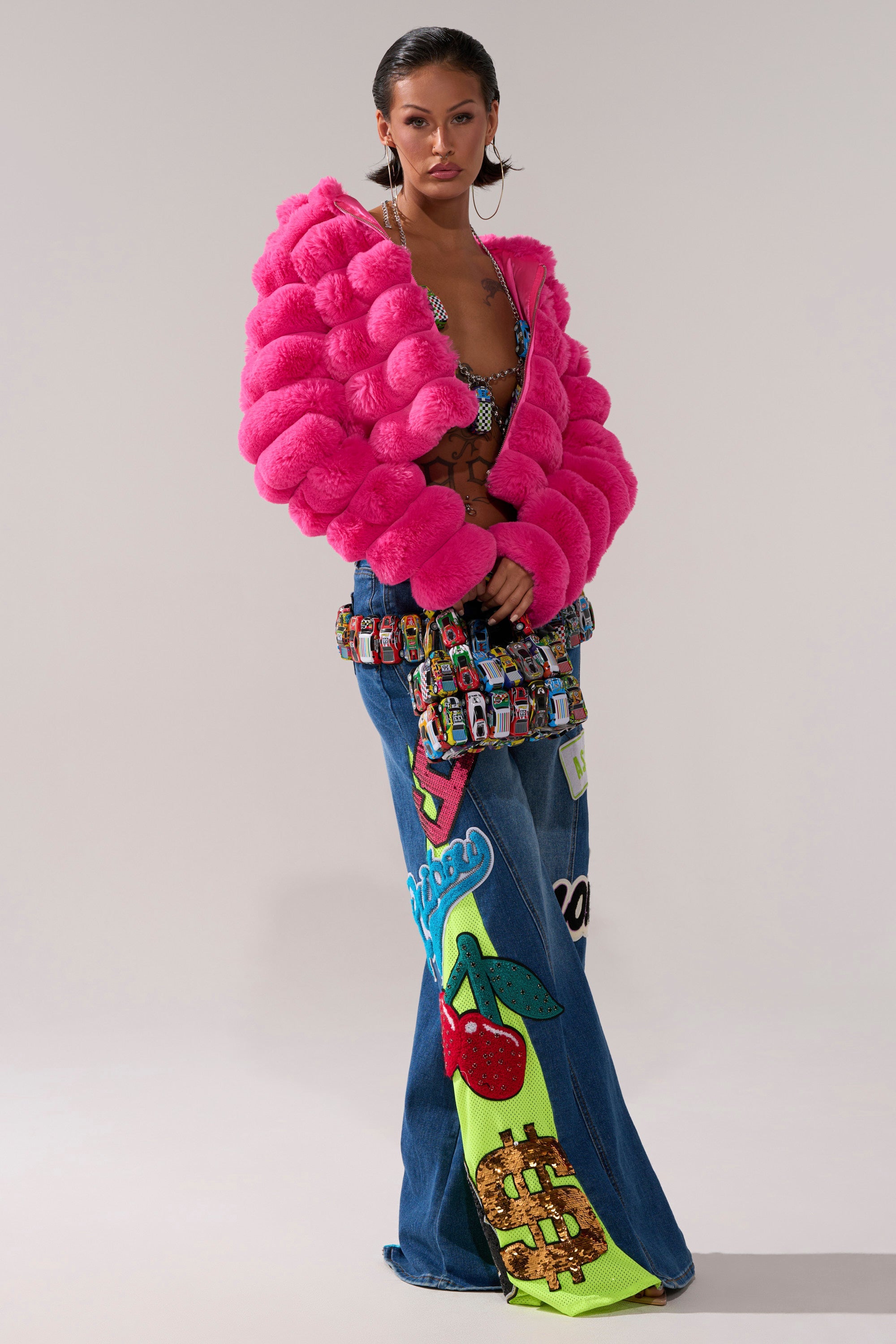 POPCORN FAUX FUR IN PINK