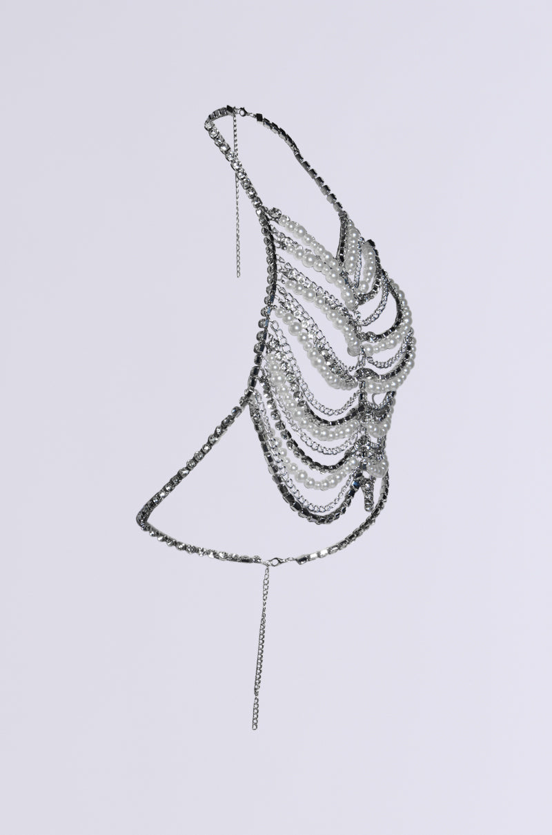 EVA PEARL AND RHINESTONE BODY CHAIN