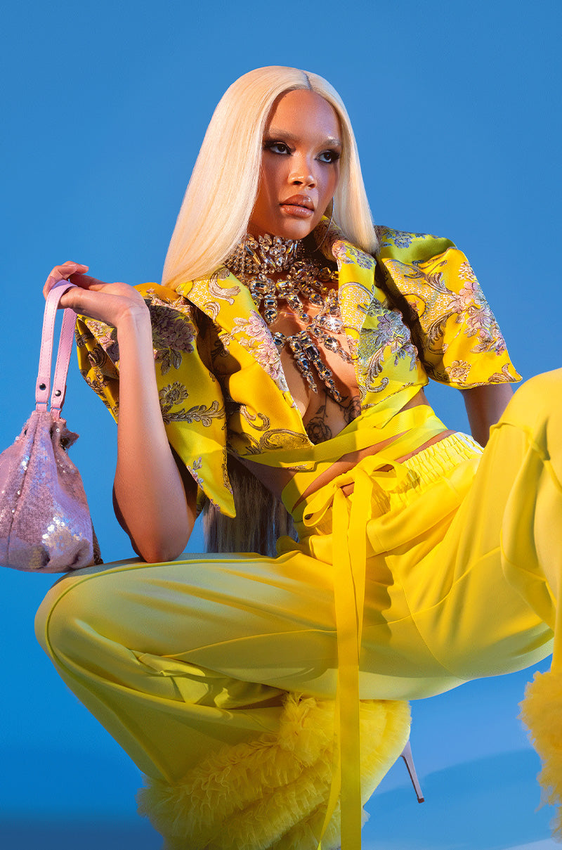 DION STATEMENT BOLERO IN YELLOW