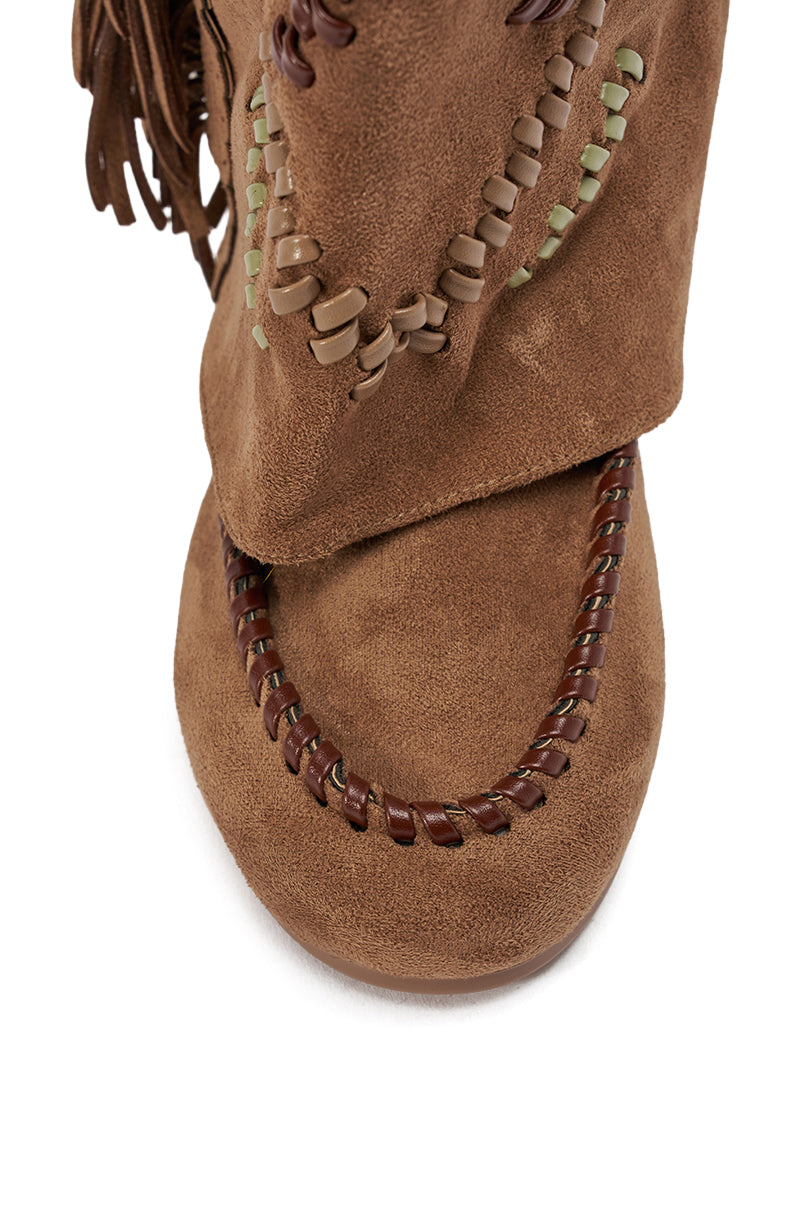 AZALEA WANG EDMUND BROWN FLAT WESTERN BOOT