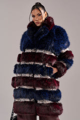 EGO PANELED FAUX FUR COAT