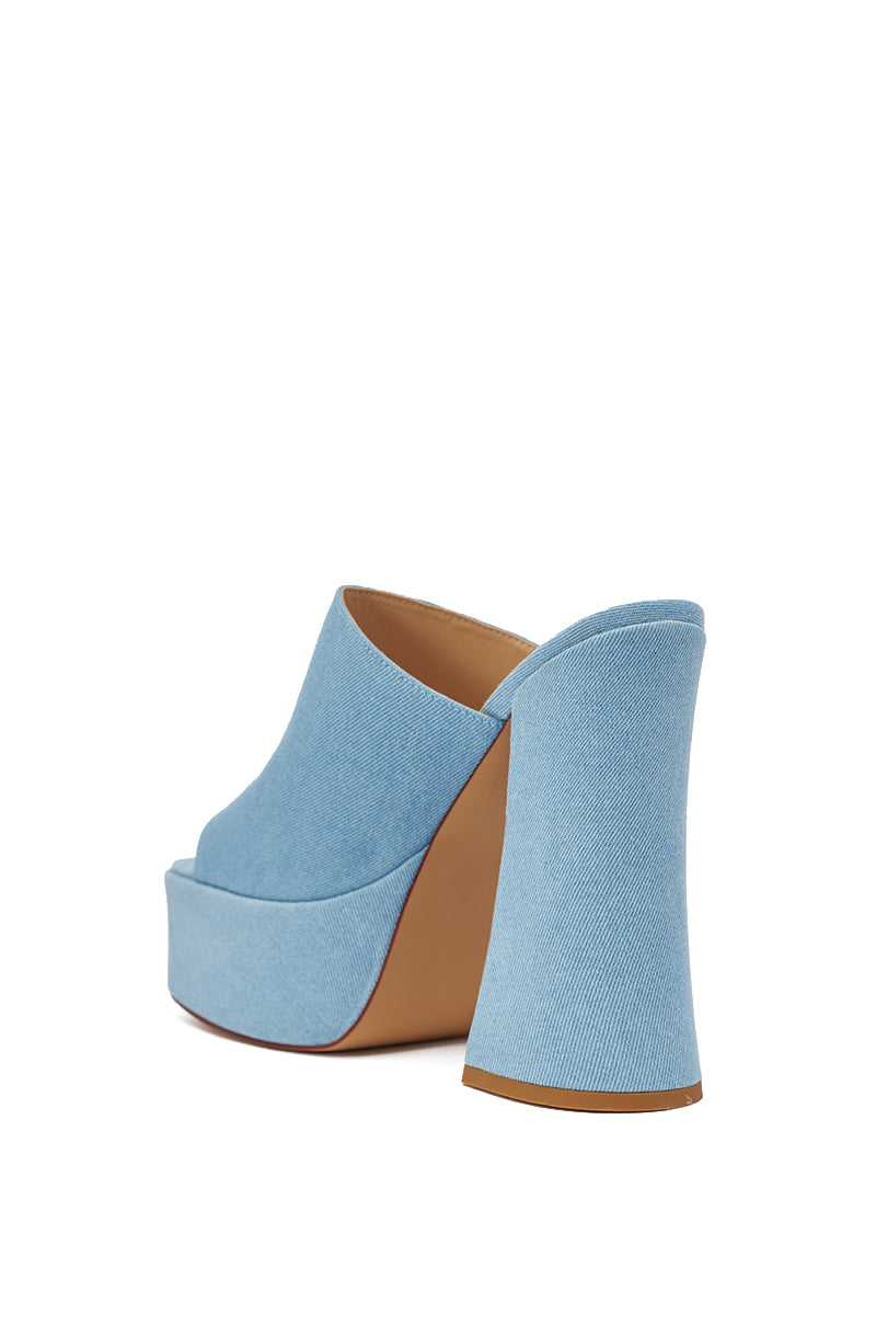 AKIRA GOLD FIKILE DENIM CHUNKY SANDAL