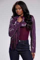 HOLD EM CROPPED FRINGE MOTO