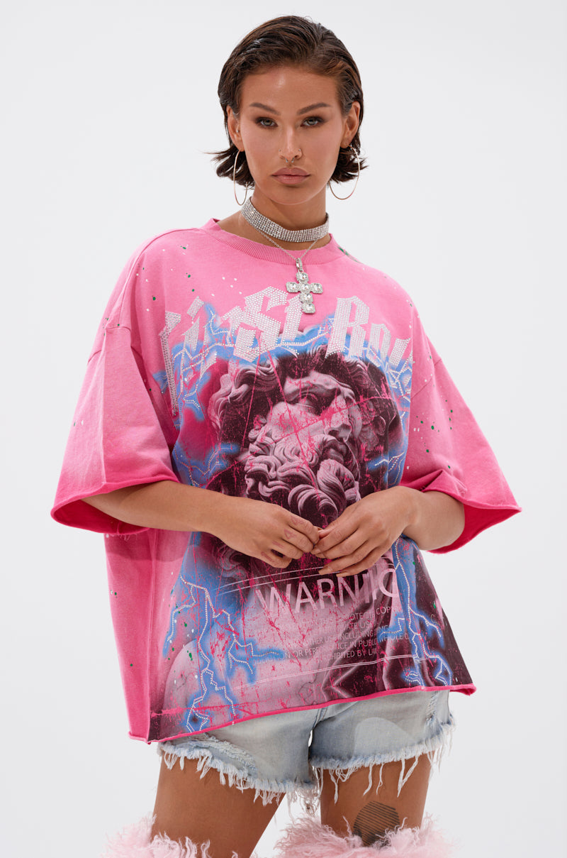 FIRST ROW FADE INTO BLACK OVERSIZED TEE