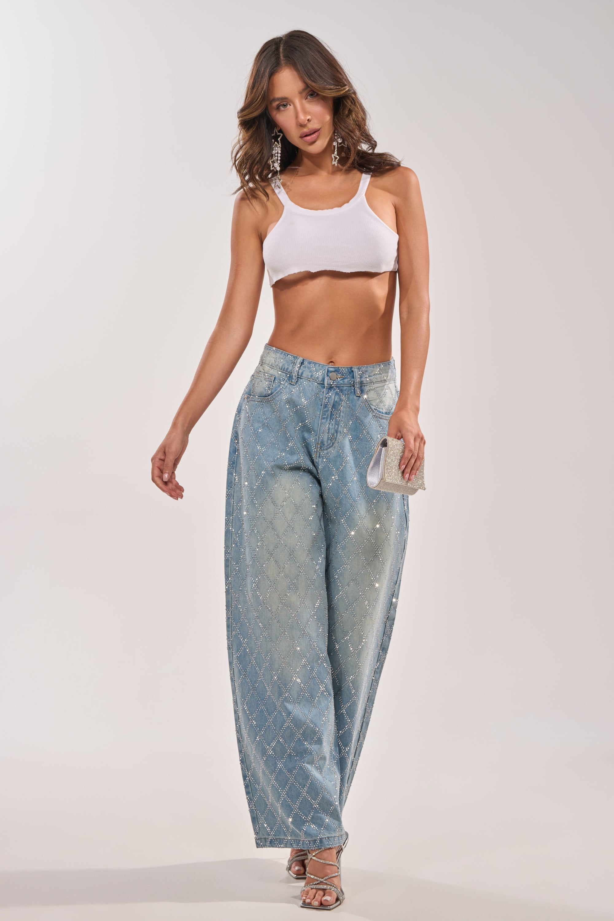 SHINE BRIGHT RHINESTONE DENIM