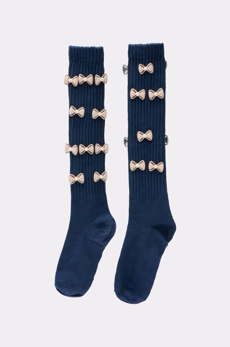 BOW PLEASE CHARM SOCKS