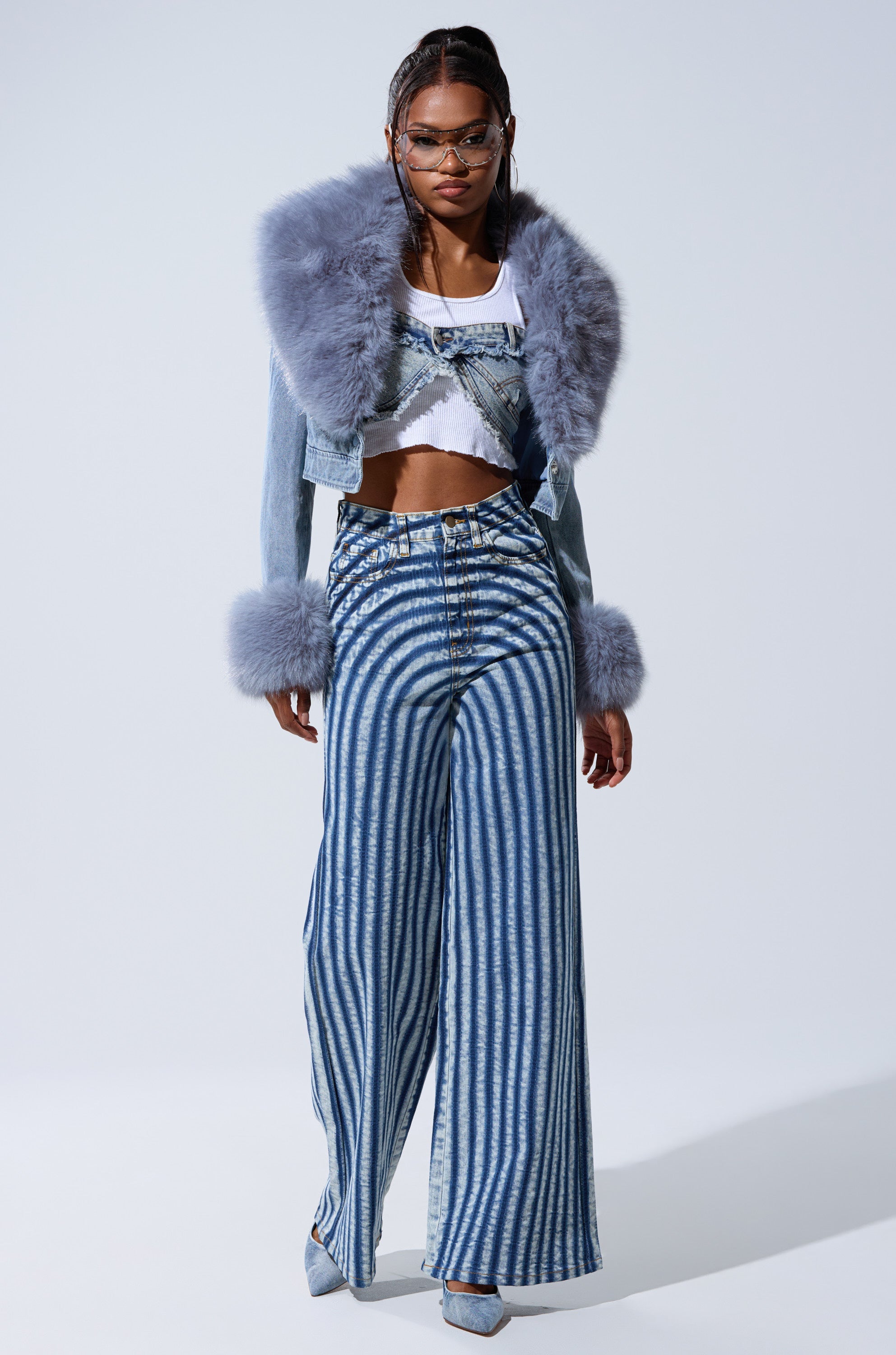GISELE CROP DENIM BLAZER
