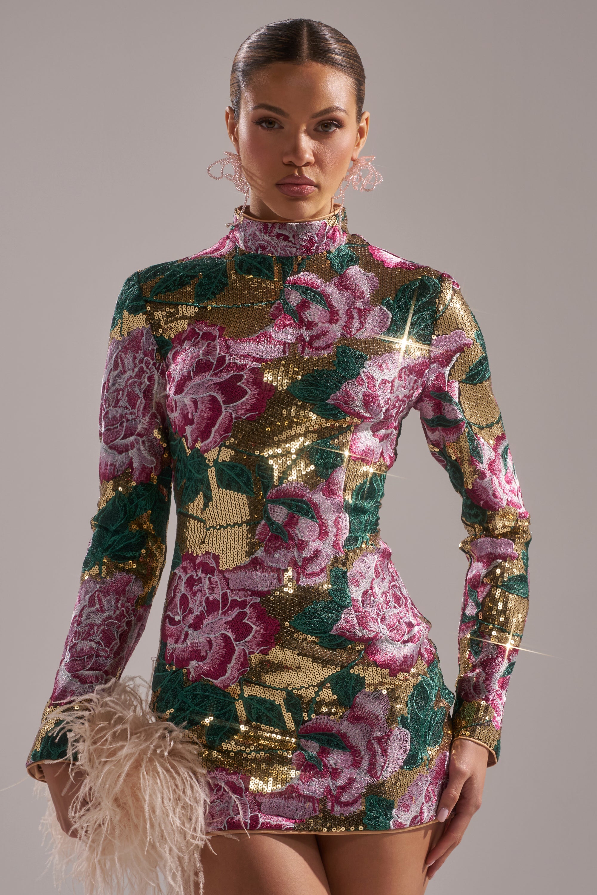 FLORAL BABY SEQUIN MINI DRESS