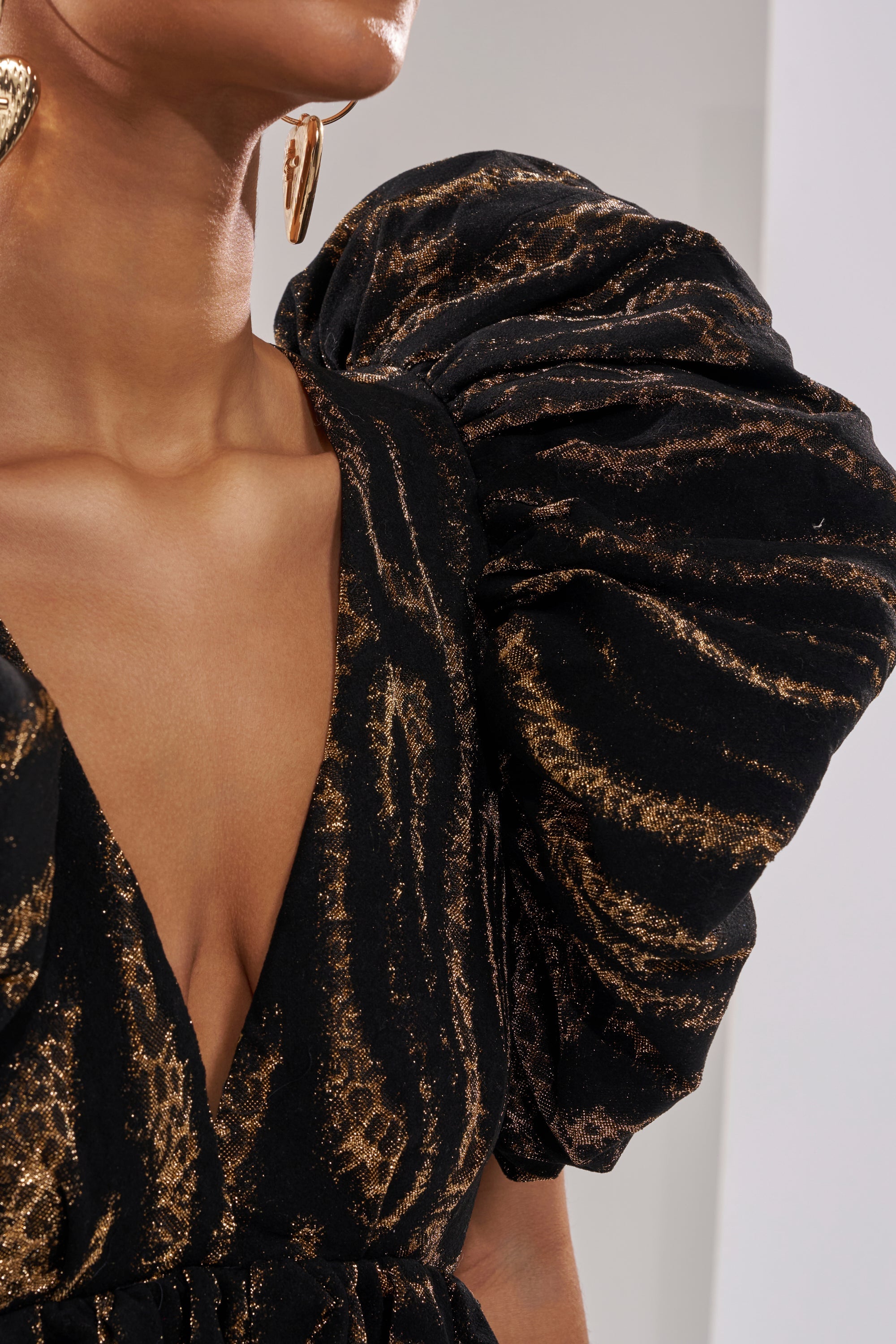 WILD HEART BROCADE BUBBLE MINI DRESS