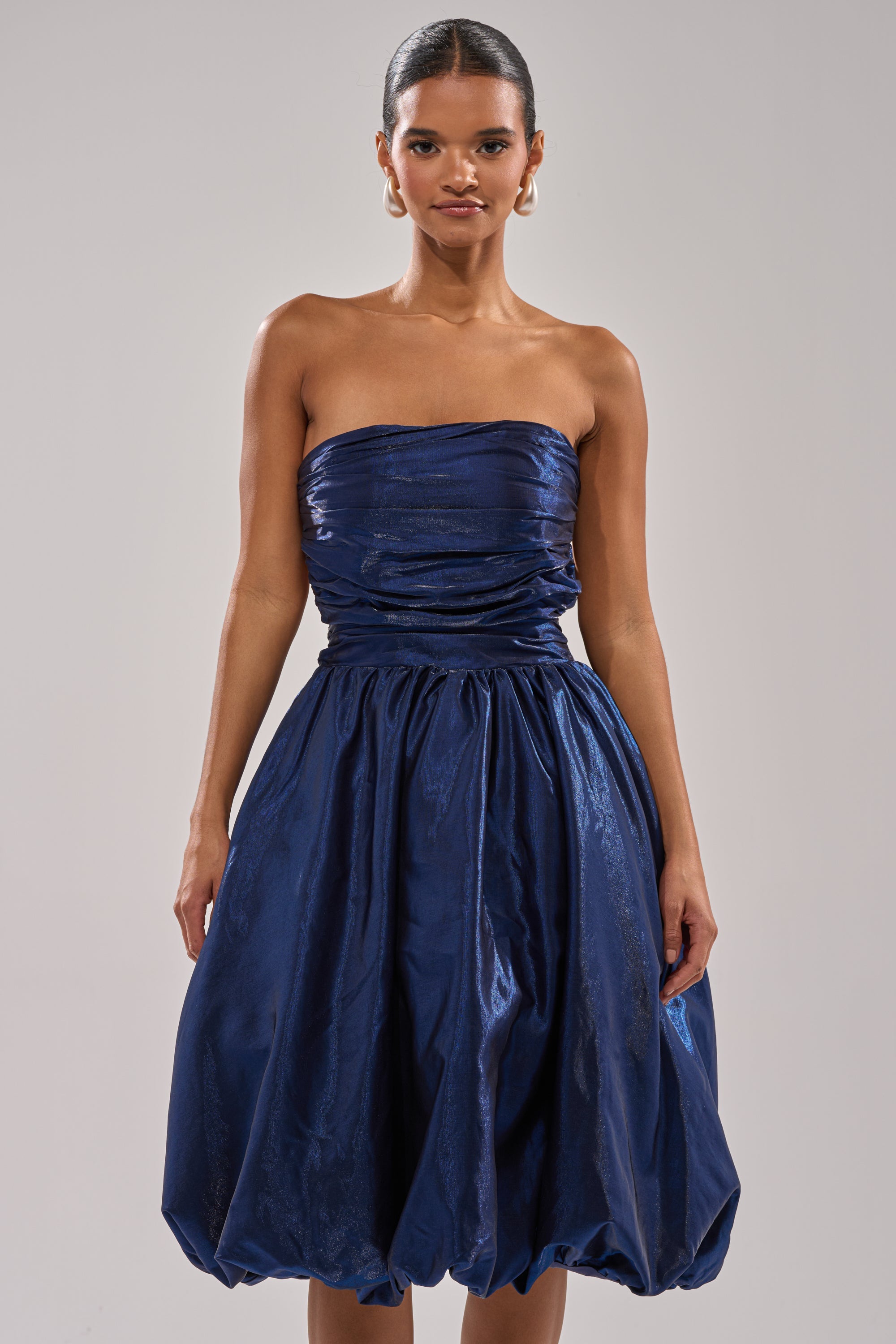 LUXE LIFE SATIN MIDI DRESS