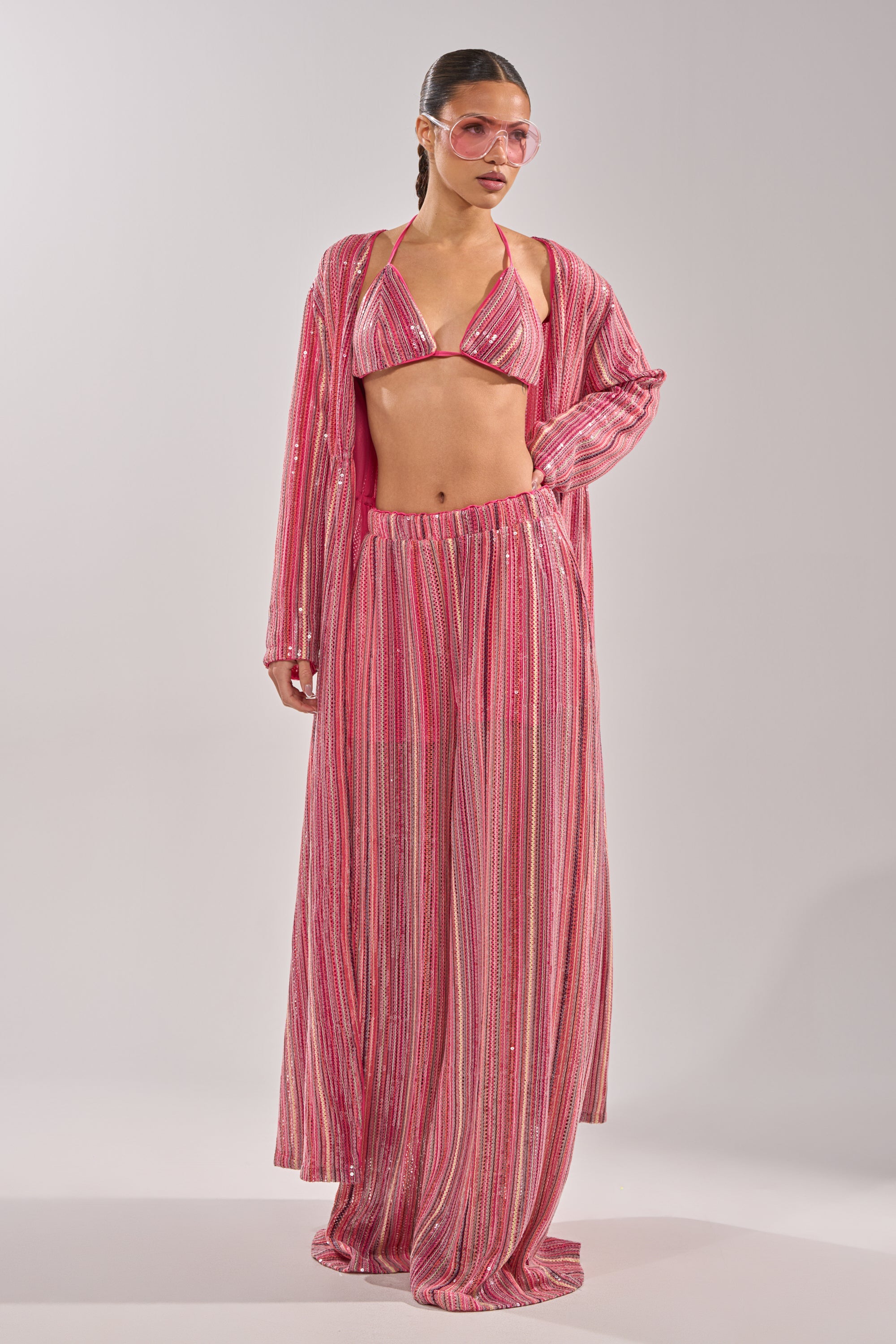 TAYLOR SEQUIN FRONT TIE DUSTER