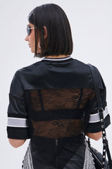 LUCKY LACE JERSEY TOP