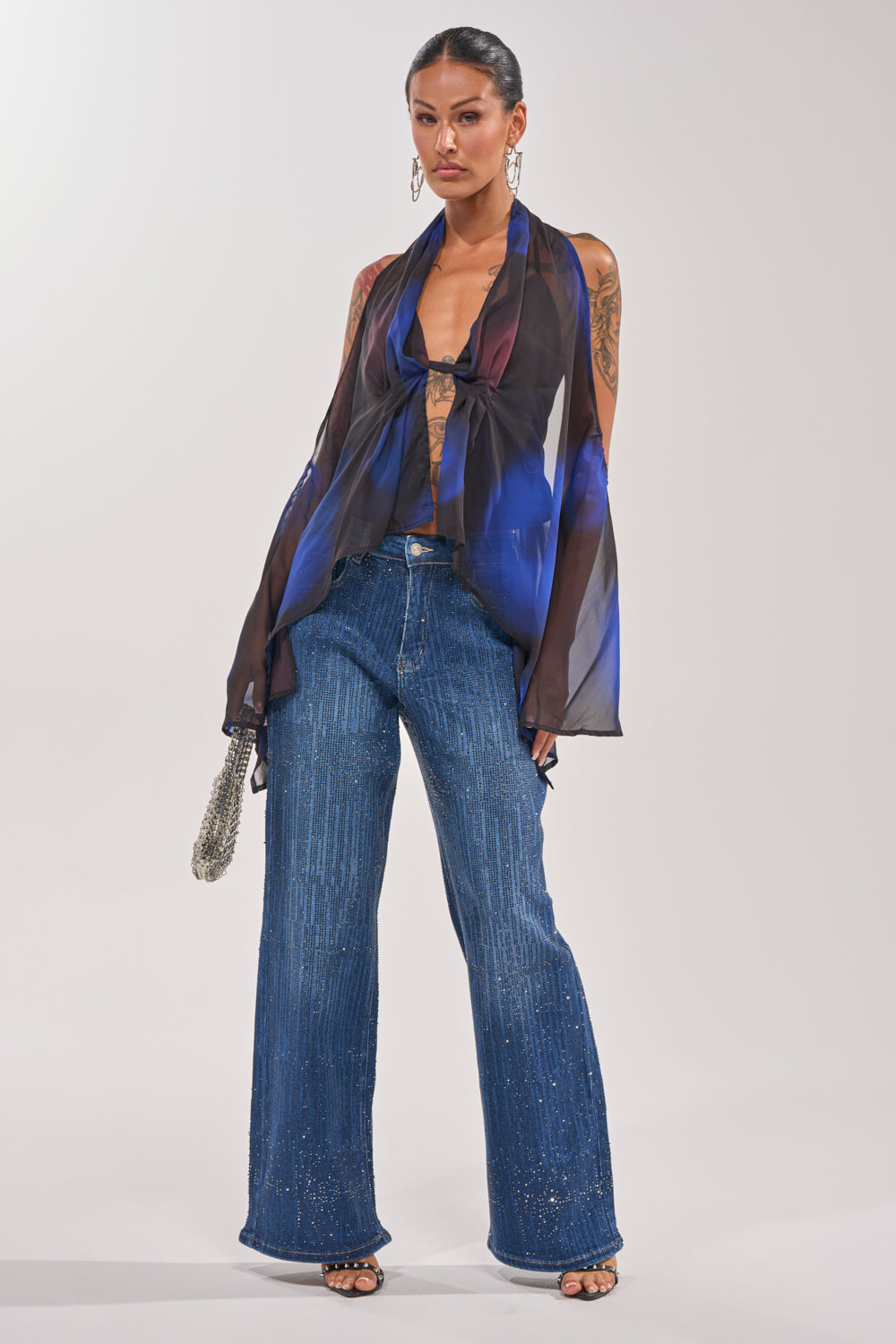 FLY AWAY TIE FRONT BLOUSE