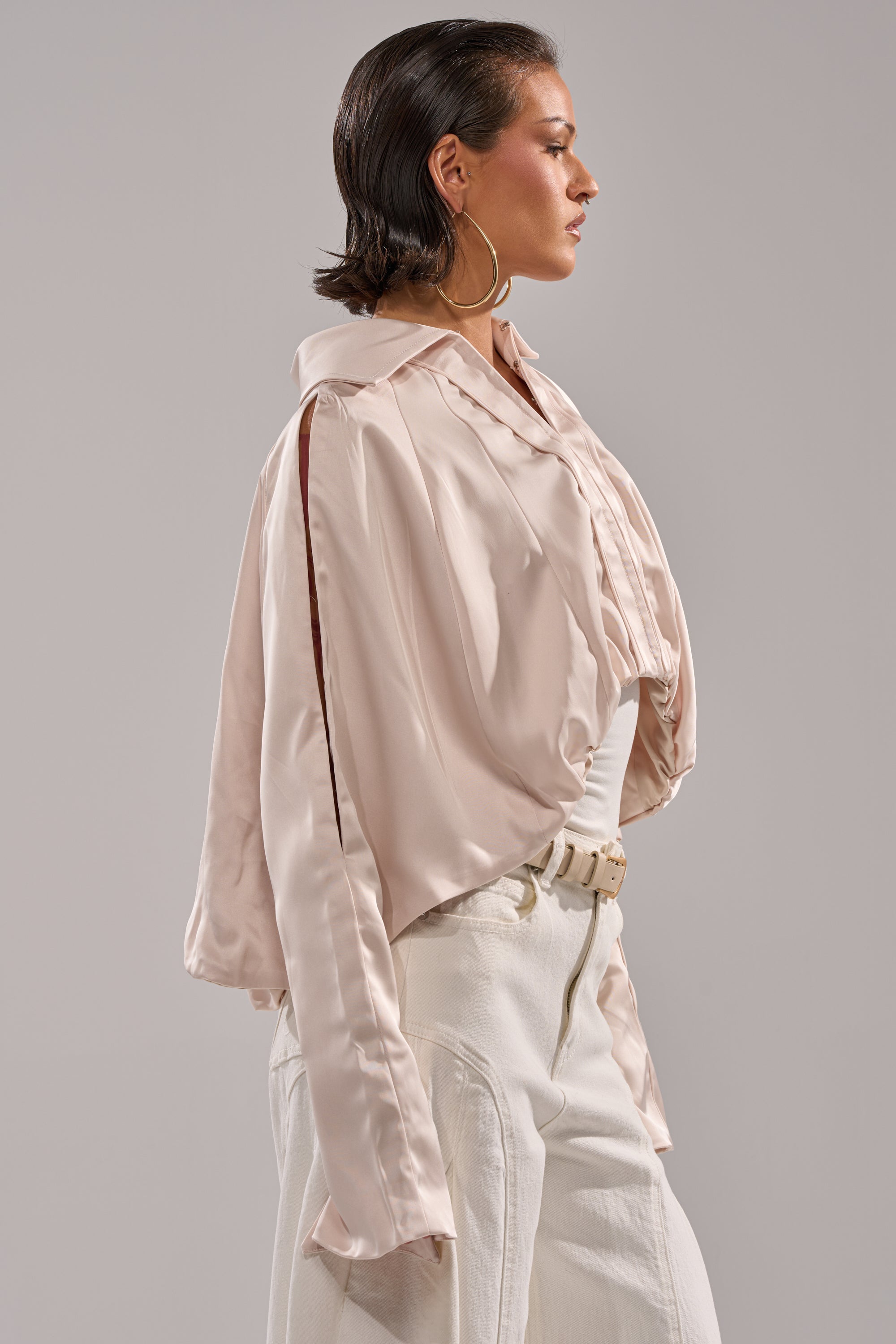 GET WITH IT SATIN BLOUSE