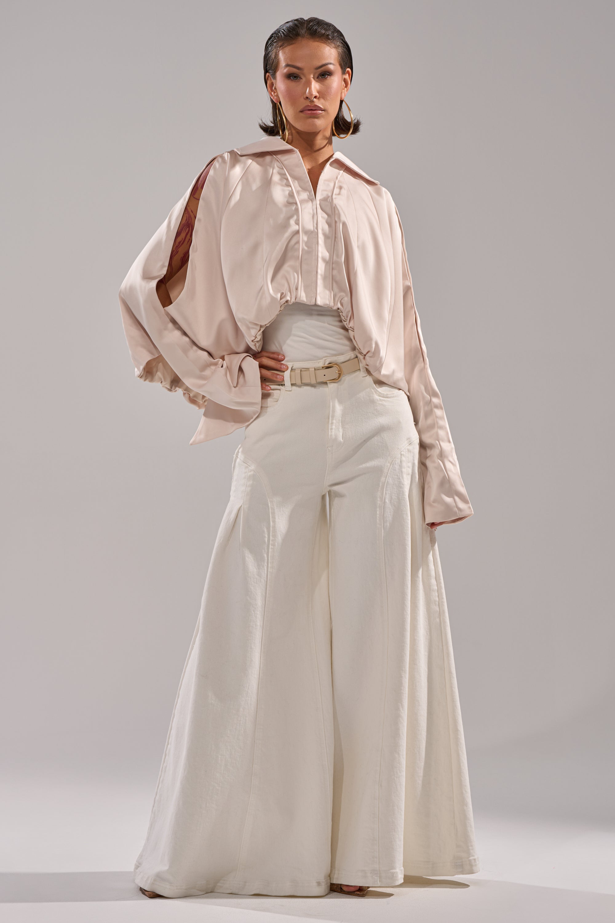 GET WITH IT SATIN BLOUSE