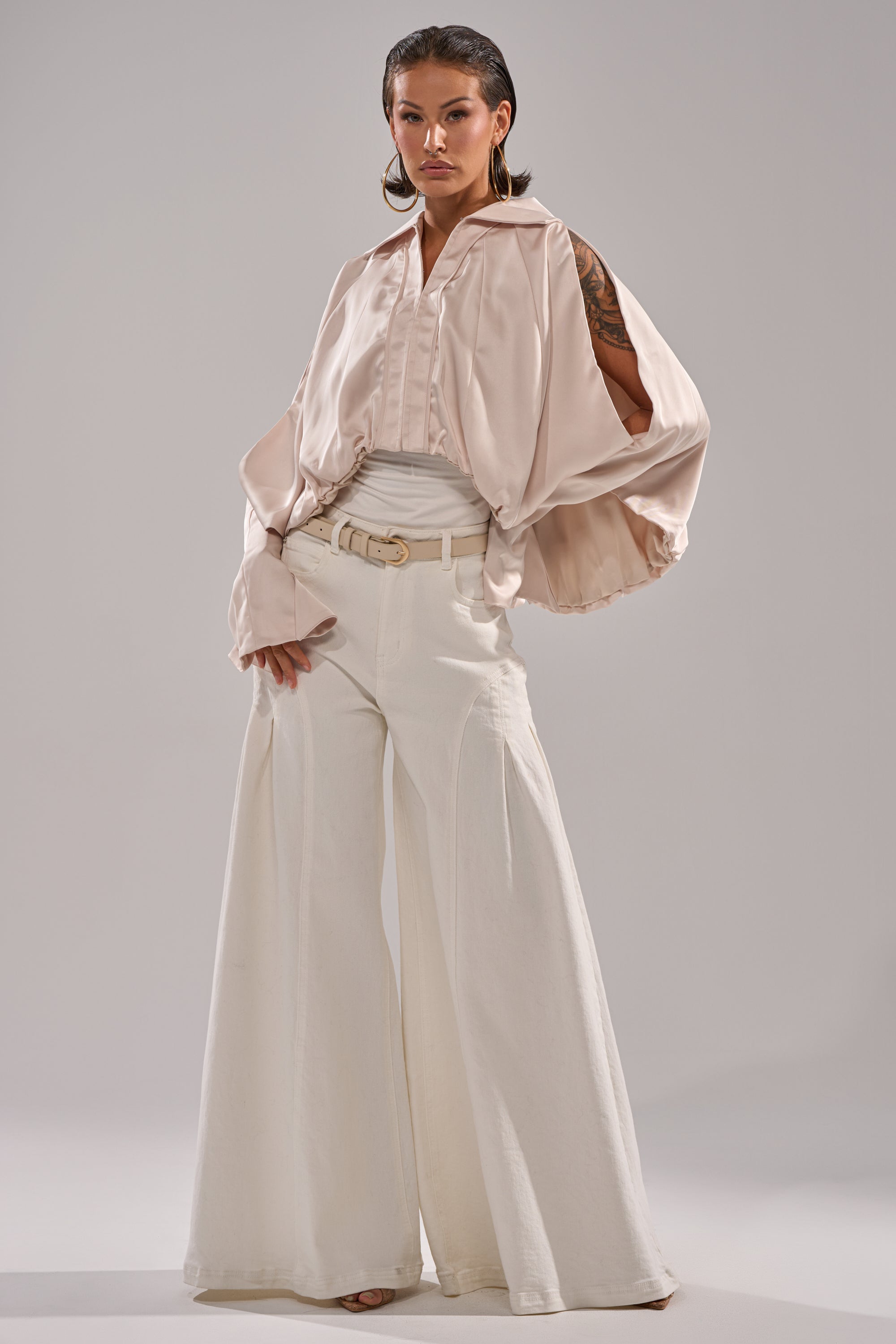GET WITH IT SATIN BLOUSE