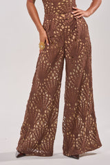 CLAIRE EYELET PALAZZO PANT