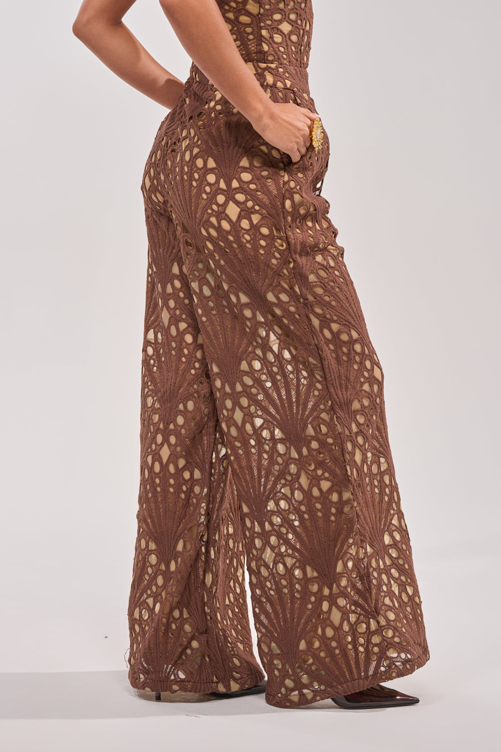 CLAIRE EYELET PALAZZO PANT