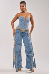SHOW IT OFF DENIM CORSET