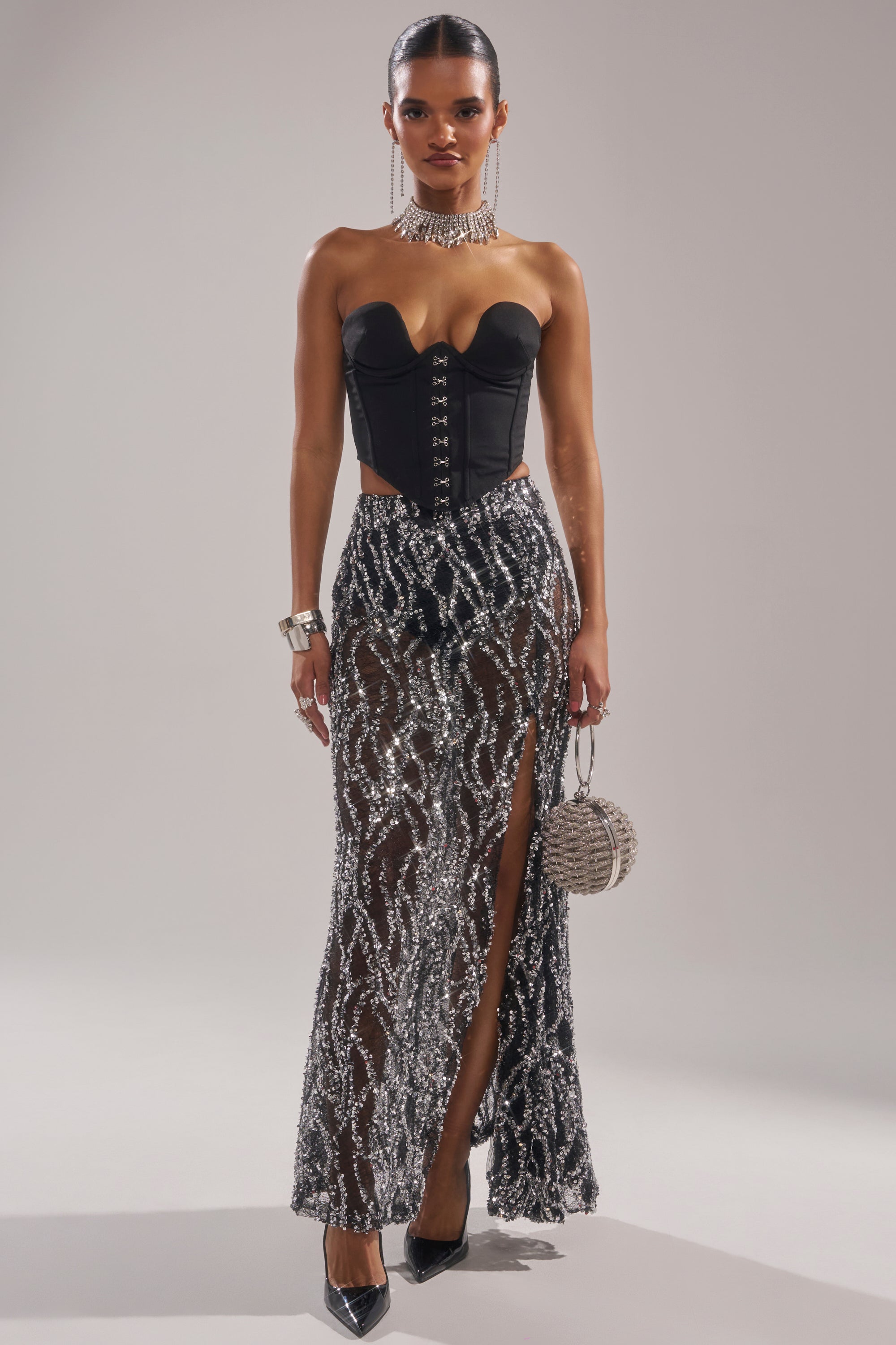 BEAUTIFUL SEQUIN MAXI SKIRT
