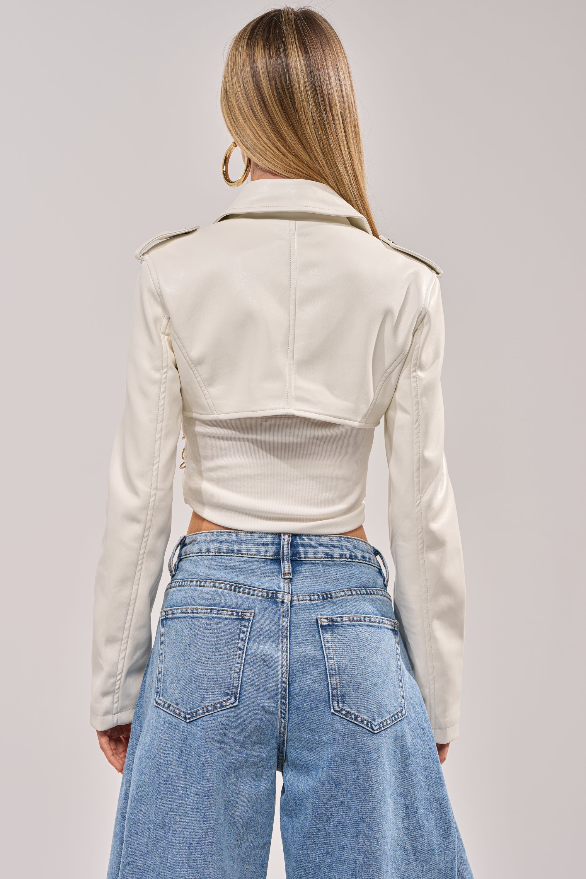 HARLEY LUXE ULTRA CROP MOTO IN WHITE