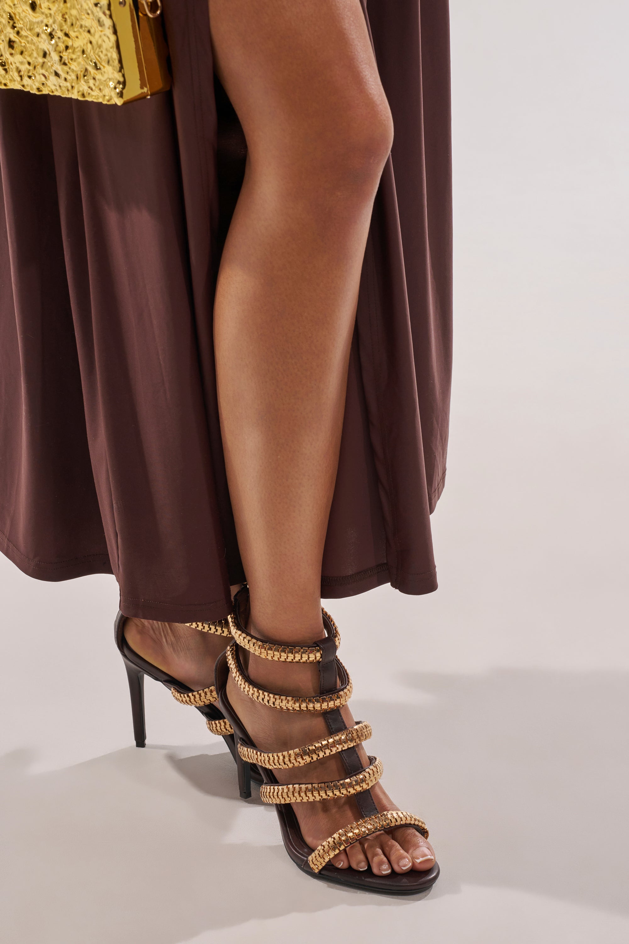 AZALEA WANG HERSILIE BROWN GLADIATOR STILETTO