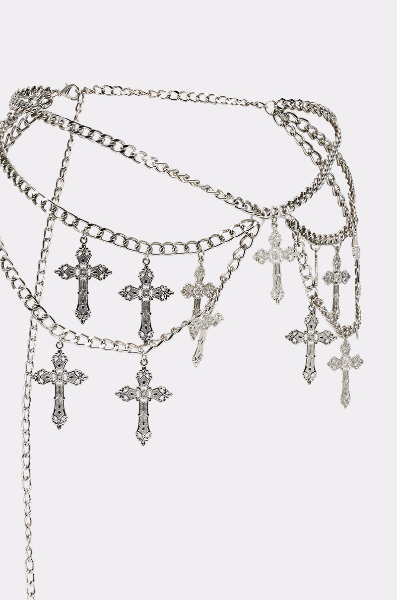 CROSS MY HEART CHAIN BELT