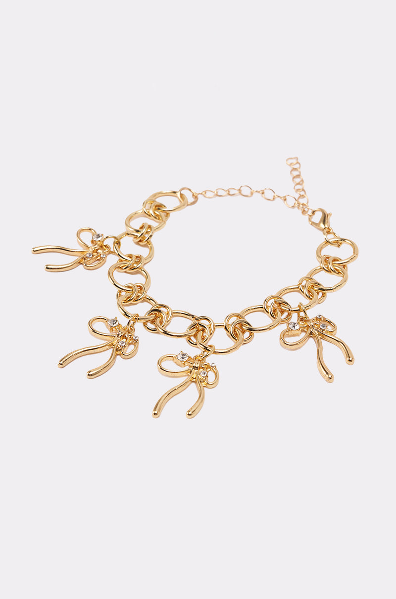 BOW TIME CHARM BRACELET