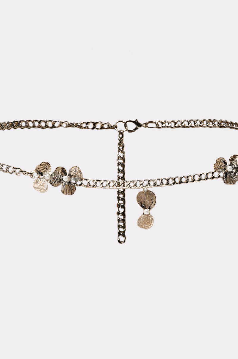 FLORAL BITS CHAIN BELT