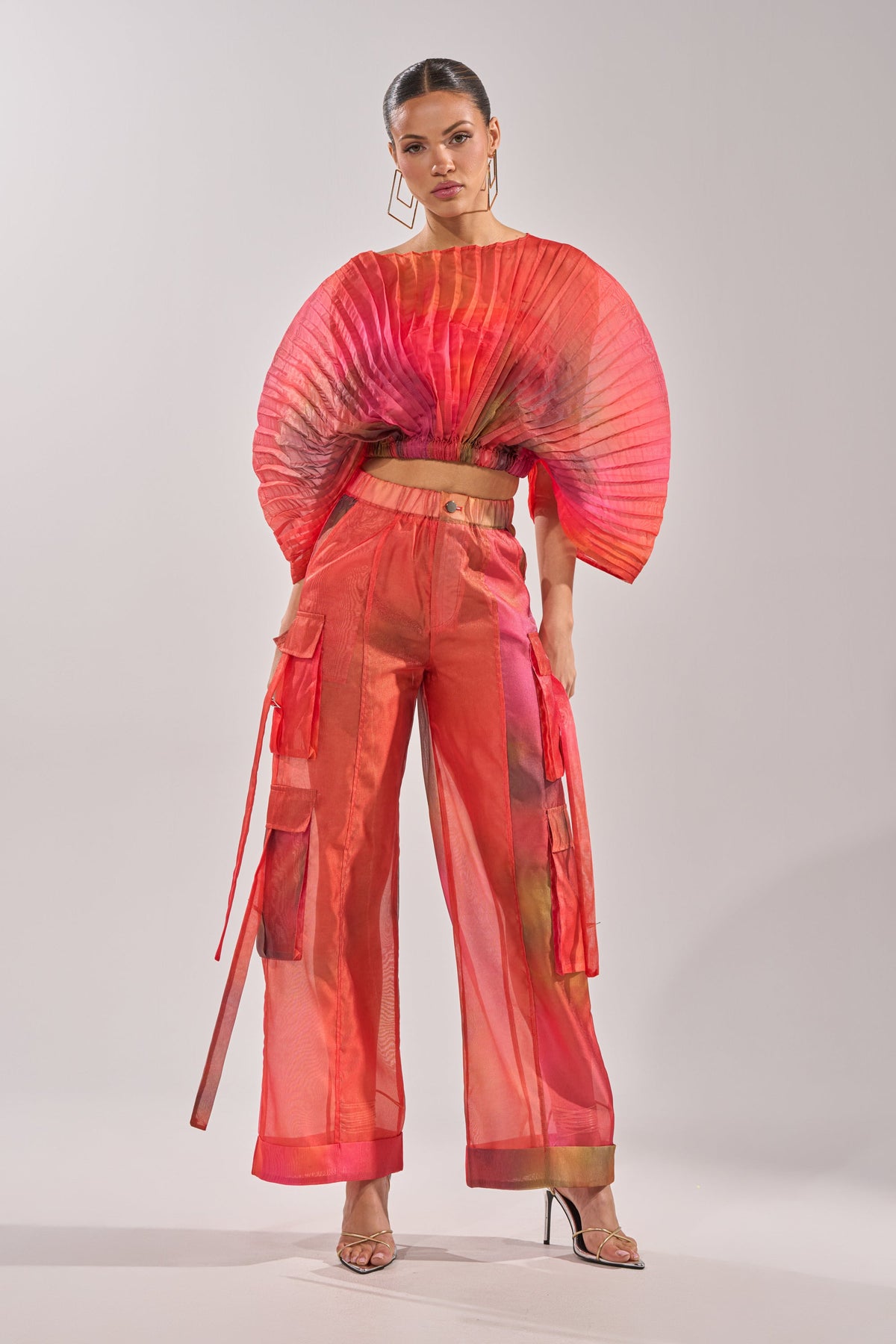 STAINED RED LIGHTWEIGHT CARGO PANT