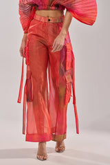 STAINED RED LIGHTWEIGHT CARGO PANT