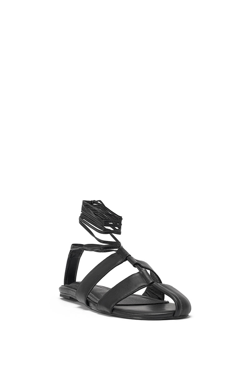AZALEA WANG ICHIRO BLACK PEEP TOE FLAT
