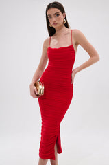 SHINE BRIGHT SLINKY MIDI DRESS
