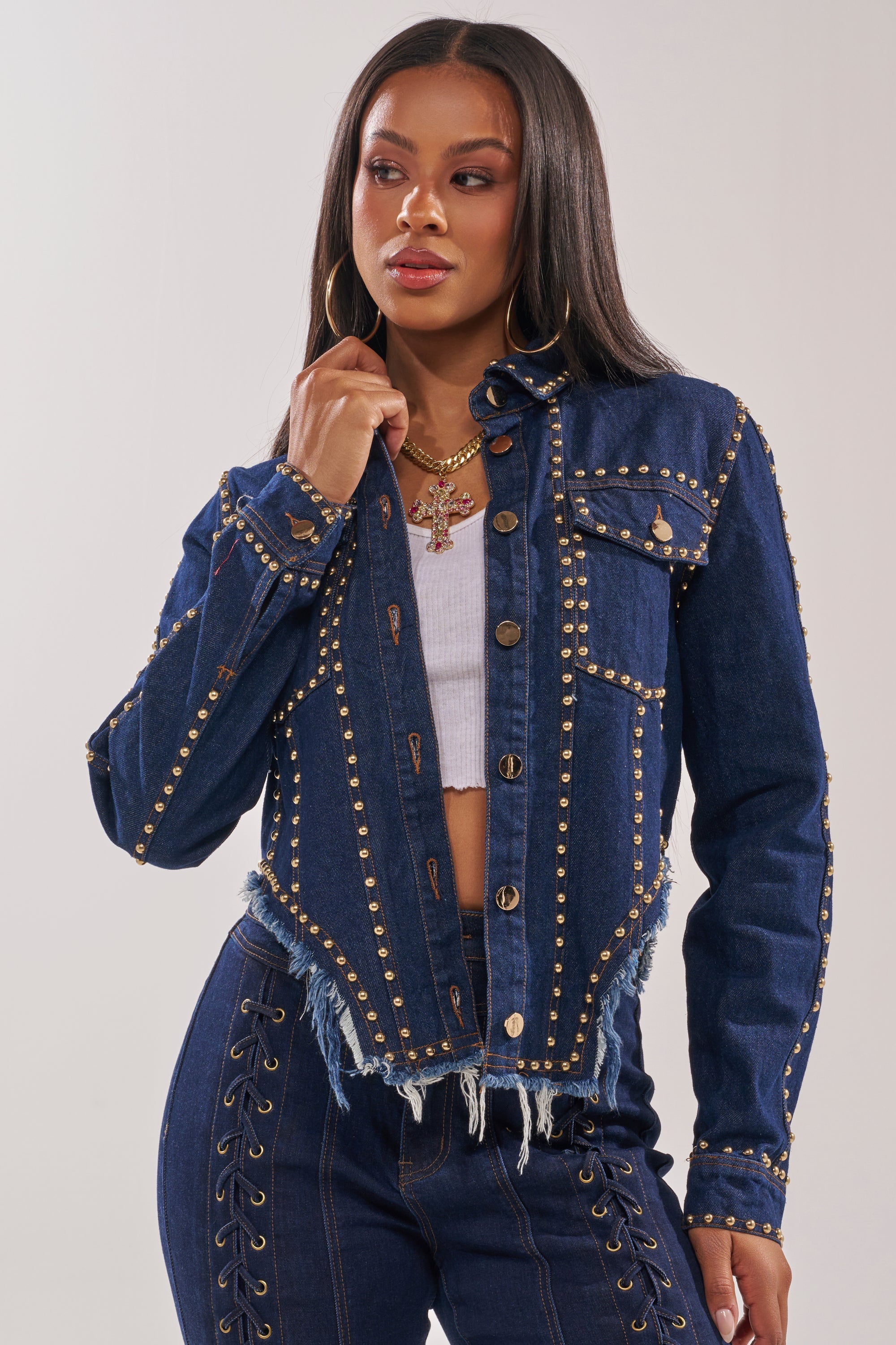 HOTLANTA STUDDED DENIM JACKET